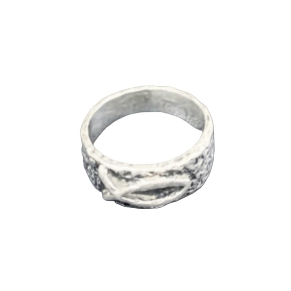 James Avery Ichtus Textured Band Ring 925 Sterling Silver Sz 7 - Picture 5 of 6